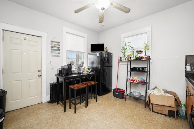 1637 N Keeler Ave, Chicago, IL 60639 - home office with radiator and ceiling fan