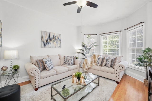 1637 N Keeler Ave, Chicago, IL 60639 - living area featuring a ceiling fan and wood finished floors