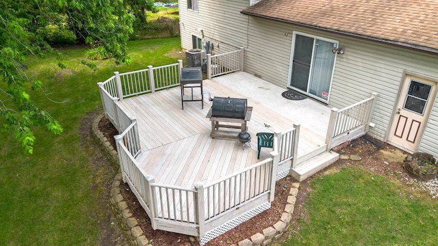 3513 Bordeaux Ct, Hazel Crest, IL 60429 - wooden terrace featuring a yard