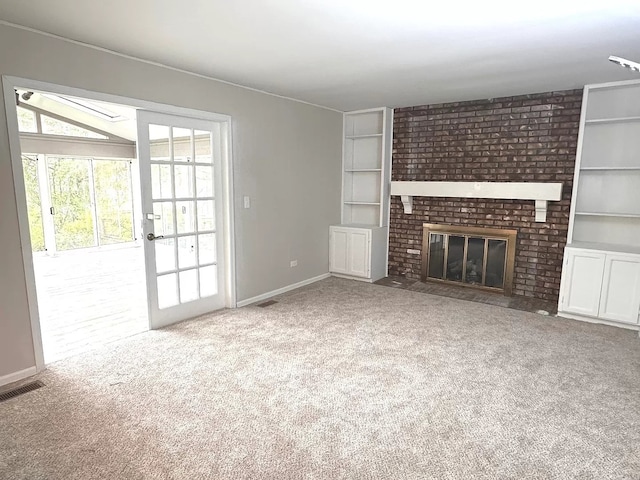 1734 Bishop Way, Mundelein, IL 60060 - unfurnished living room with carpet and a fireplace