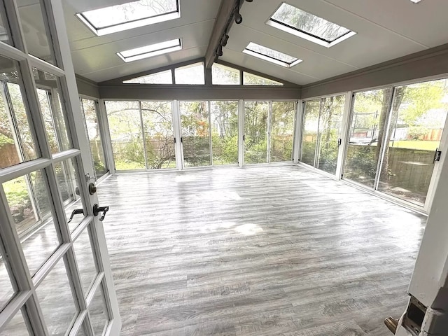 1734 Bishop Way, Mundelein, IL 60060 - unfurnished sunroom with a skylight and wood finished floors