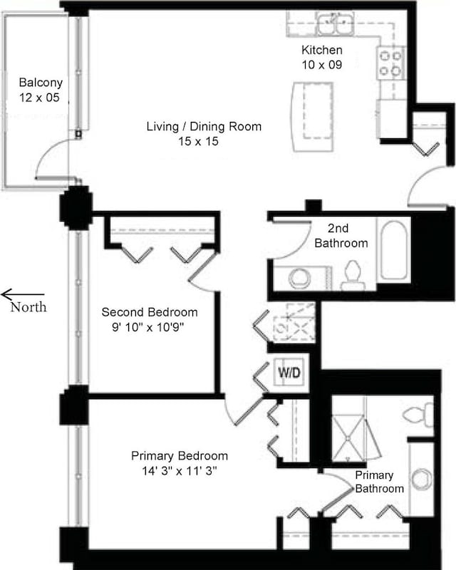 770 W Gladys Ave Unit 606, Chicago, IL 60661 - view of room layout