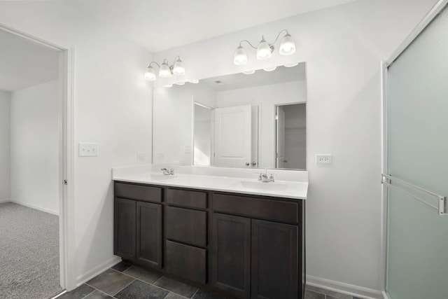 1813 Overland Dr, Plainfield, IL 60586 - bathroom featuring double vanity and baseboards