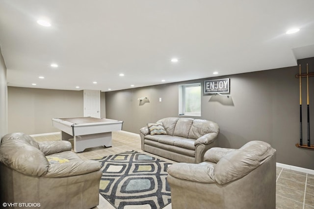 523 N Ela Rd, Barrington, IL 60010 - living room with recessed lighting and light tile patterned floors