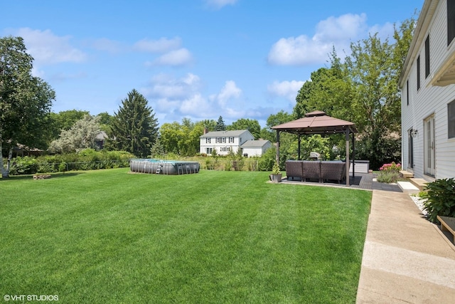 523 N Ela Rd, Barrington, IL 60010 - view of grassy yard with a gazebo, outdoor lounge area, a patio area, and view of scattered trees