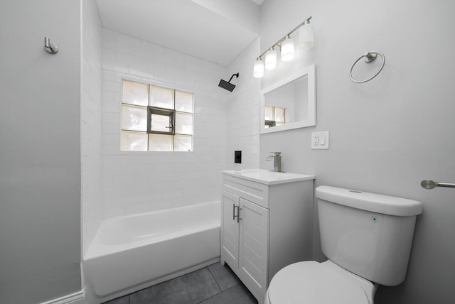 4426 S Artesian Ave, Chicago, IL 60632 - bathroom featuring vanity, bathing tub / shower combination, and tile patterned flooring