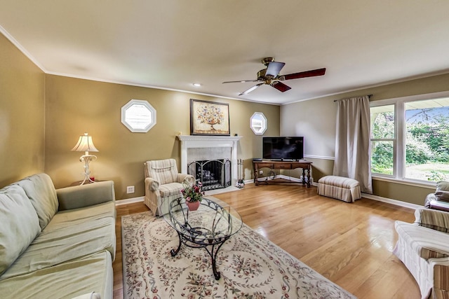 859 S Mount Prospect Rd, Des Plaines, IL 60016 - living room with ornamental molding, healthy amount of natural light, wood finished floors, and recessed lighting