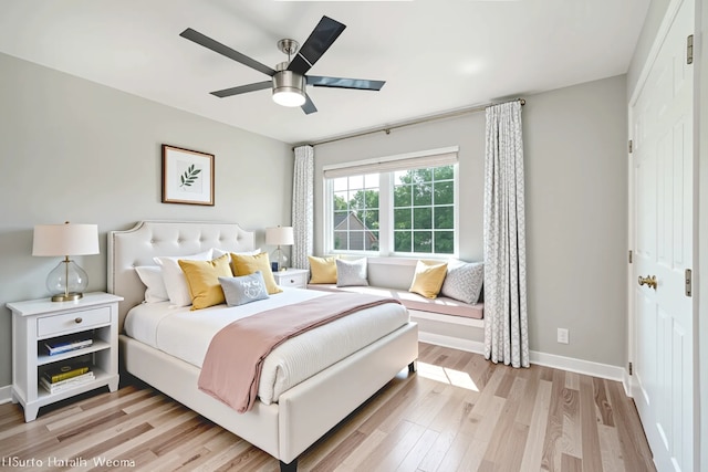 2004 Pine Dr, Mchenry, IL 60051 - bedroom with light wood-type flooring, ceiling fan, and a closet