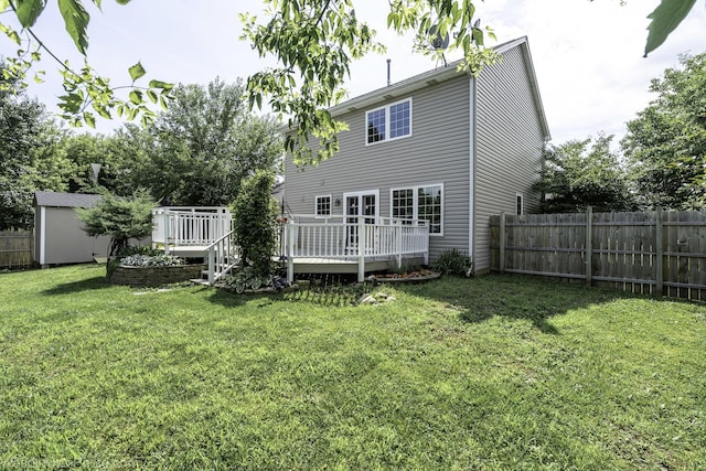 2004 Pine Dr, Mchenry, IL 60051 - rear view of property with a wooden deck and a shed
