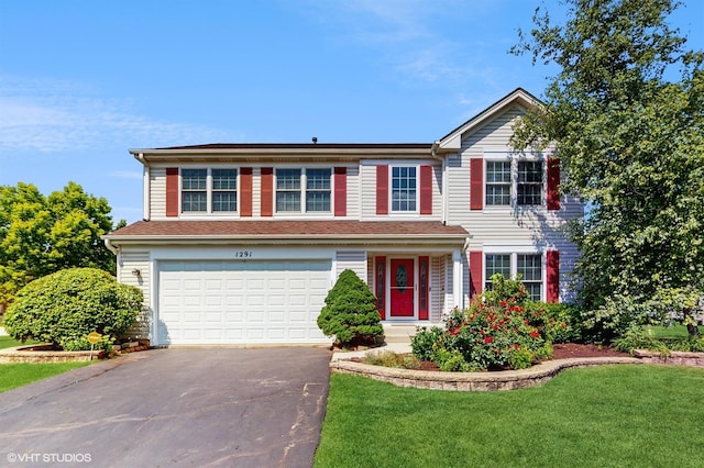 1291 White Chapel Ln, Algonquin, IL 60102 - traditional-style home featuring driveway, an attached garage, and a front lawn
