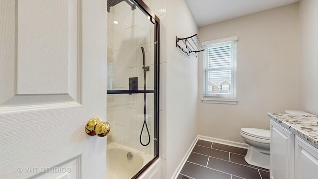 1291 White Chapel Ln, Algonquin, IL 60102 - bathroom featuring vanity, tile patterned flooring, and shower / bath combination with glass door