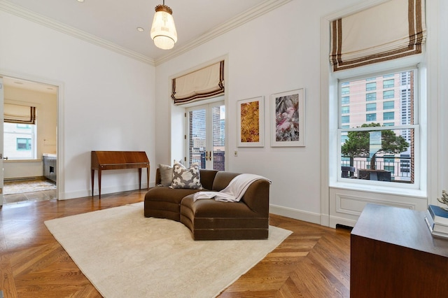 189 E Lake Shore Dr Unit Ph18, Chicago, IL 60611 - sitting room with plenty of natural light and ornamental molding