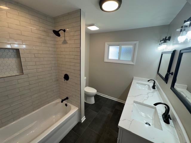 535 Florian Dr, Des Plaines, IL 60016 - bathroom with double vanity and bathtub / shower combination