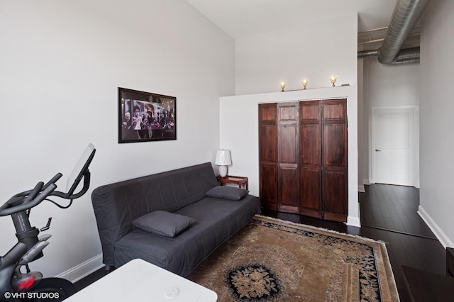 1524 S Sangamon St Unit 802, Chicago, IL 60608 - living area featuring hardwood / wood-style flooring and a towering ceiling