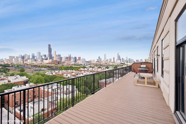 1524 S Sangamon St Unit 802, Chicago, IL 60608 - wooden deck with a skyline view