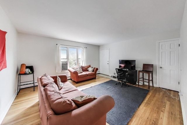 1555 Monroe Ave Unit 2, River Forest, IL 60305 - living room featuring wood finished floors and baseboard heating
