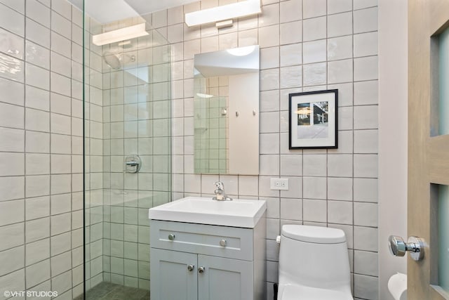 4800 S Chicago Beach Dr Unit 503N, Chicago, IL 60615 - full bath featuring tile walls, vanity, and a walk in shower