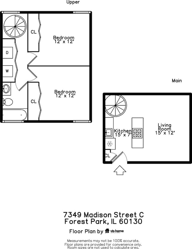 7349 Madison St Unit C, Forest Park, IL 60130 - view of floor plan / room layout