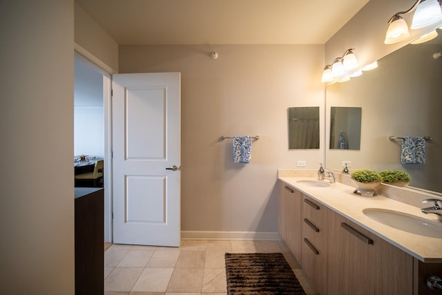 225 N Columbus Dr Unit 7207, Chicago, IL 60601 - full bath with double vanity and tile patterned flooring