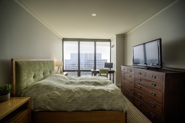 225 N Columbus Dr Unit 7207, Chicago, IL 60601 - bedroom with crown molding and expansive windows