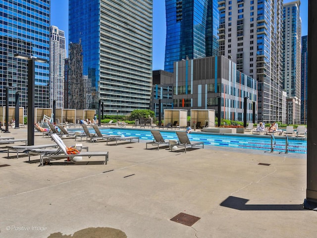 225 N Columbus Dr Unit 7207, Chicago, IL 60601 - community pool with a view of city and a patio