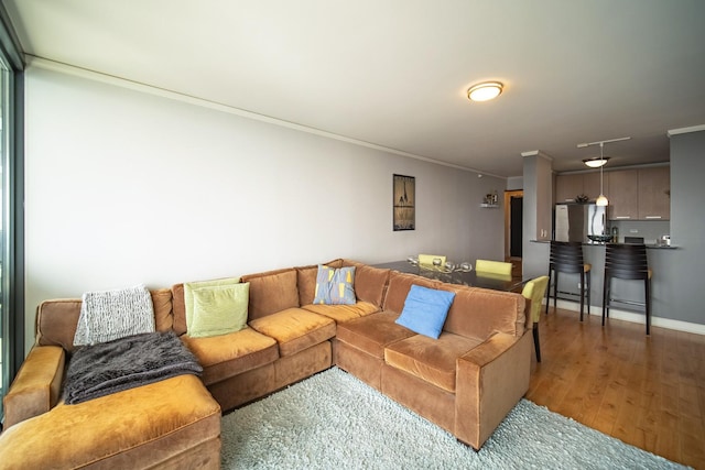 225 N Columbus Dr Unit 7207, Chicago, IL 60601 - living area with crown molding and wood finished floors