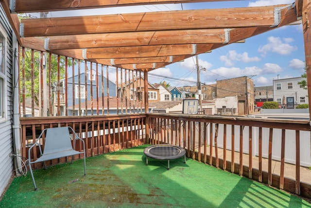 1166 W Cullerton St, Chicago, IL 60608 - wooden deck with a residential view and a fire pit