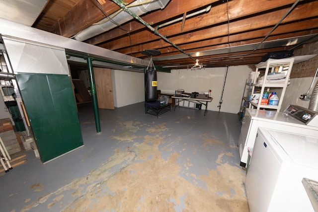 1406 Portsmouth Ave, Westchester, IL 60154 - unfinished basement featuring washer and dryer and water heater