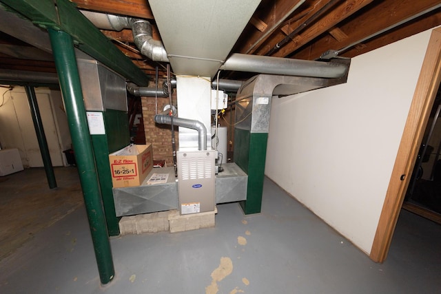 1406 Portsmouth Ave, Westchester, IL 60154 - unfinished basement featuring heating unit and gas water heater