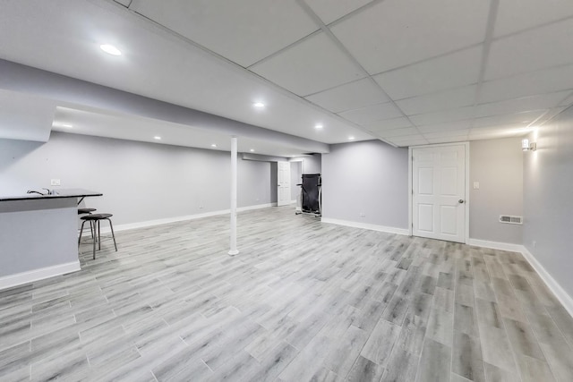 574 S Jade Ln, Round Lake, IL 60073 - finished basement featuring light wood-style floors and recessed lighting