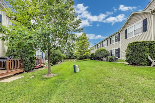 574 S Jade Ln, Round Lake, IL 60073 - view of green lawn featuring a deck