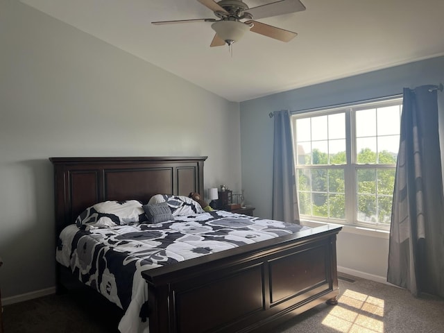 14703 Paul Revere Ct, Plainfield, IL 60544 - bedroom featuring vaulted ceiling, carpet floors, and a ceiling fan