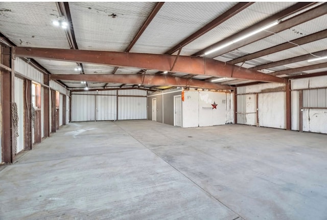 garage featuring metal wall