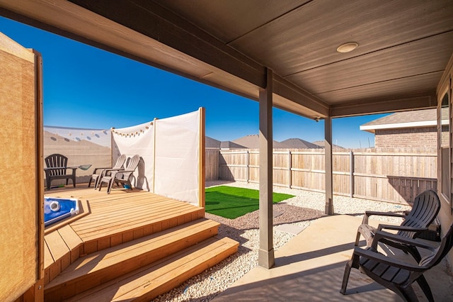 view of patio / terrace featuring a fenced backyard