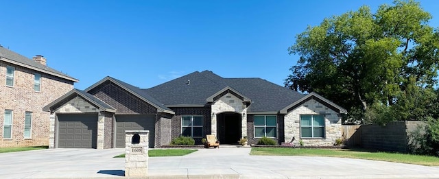 view of front of house with a garage