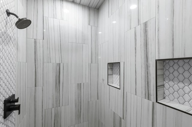 interior details with tiled shower