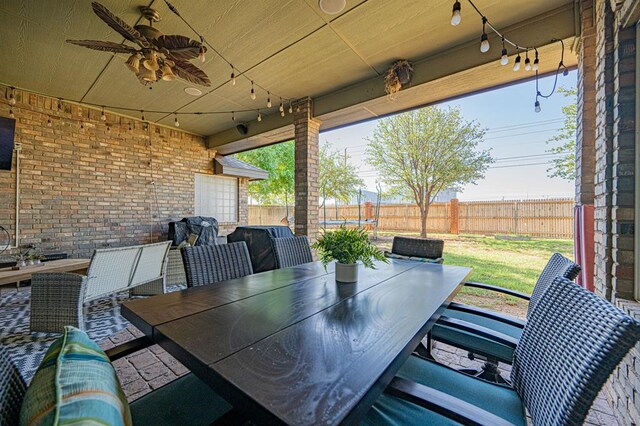 view of patio / terrace with ceiling fan