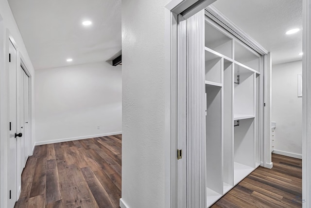 905 Mountain Park Dr, Big Spring, TX 79720 - hall featuring wood finished floors, recessed lighting, and baseboards
