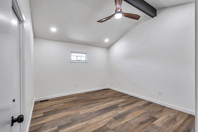 905 Mountain Park Dr, Big Spring, TX 79720 - unfurnished room featuring dark wood finished floors, a ceiling fan, recessed lighting, and baseboards