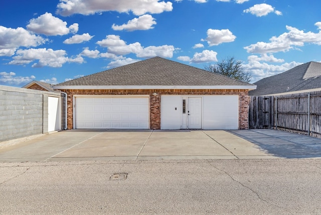 view of garage