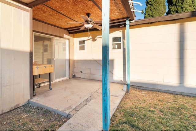 view of patio / terrace with ceiling fan