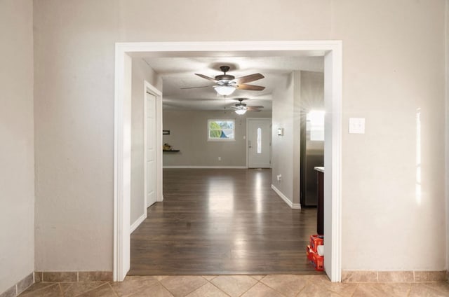 hall featuring hardwood / wood-style floors