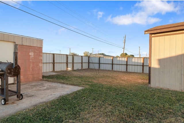 view of yard with a patio