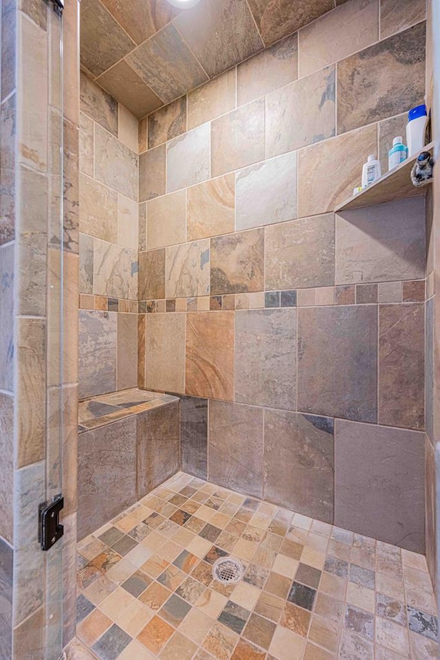 interior details with tiled shower