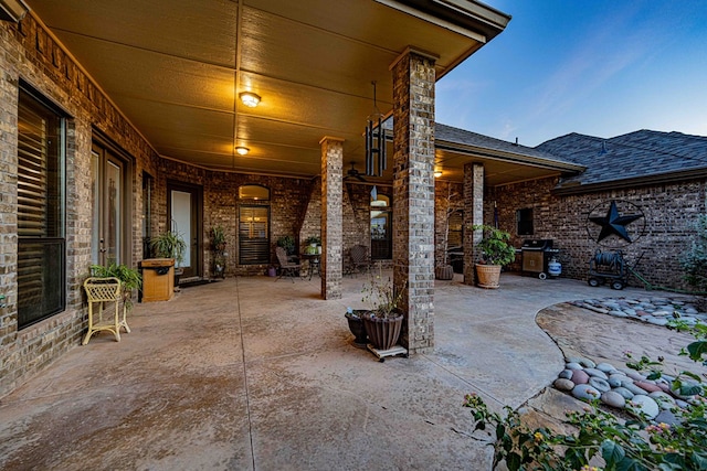 view of patio with grilling area