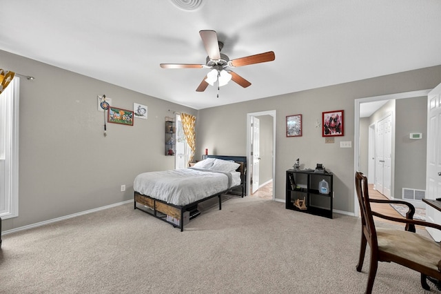 4502 Green Tree Blvd, Midland, TX 79707 - bedroom with carpet and a ceiling fan