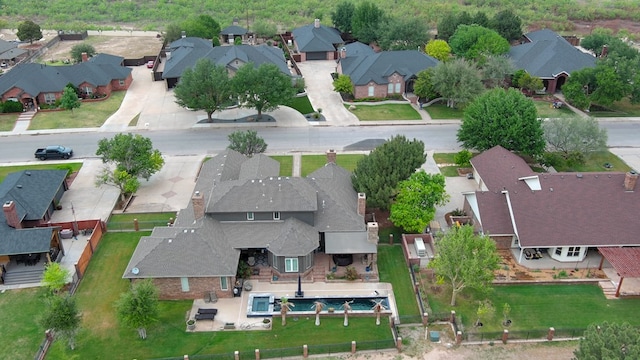 drone / aerial view with a residential view