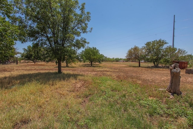 view of yard with a rural view