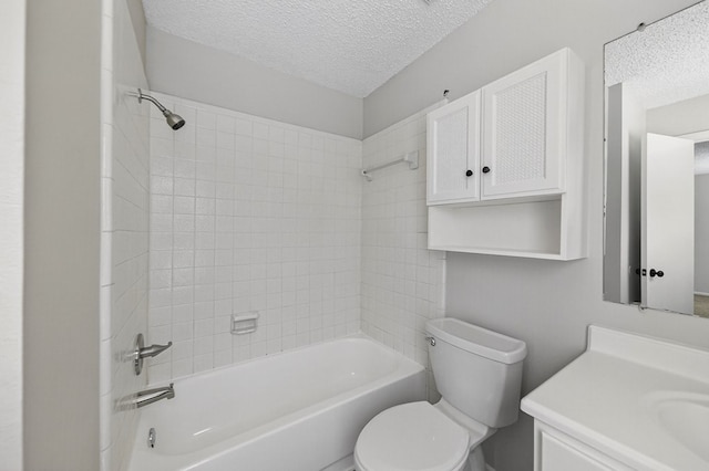 3208 Preston Dr, Midland, TX 79707 - full bathroom featuring a textured ceiling, vanity, and shower / tub combination