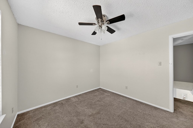 3208 Preston Dr, Midland, TX 79707 - spare room with ceiling fan, carpet floors, and a textured ceiling